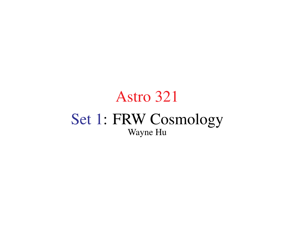 FRW Cosmology