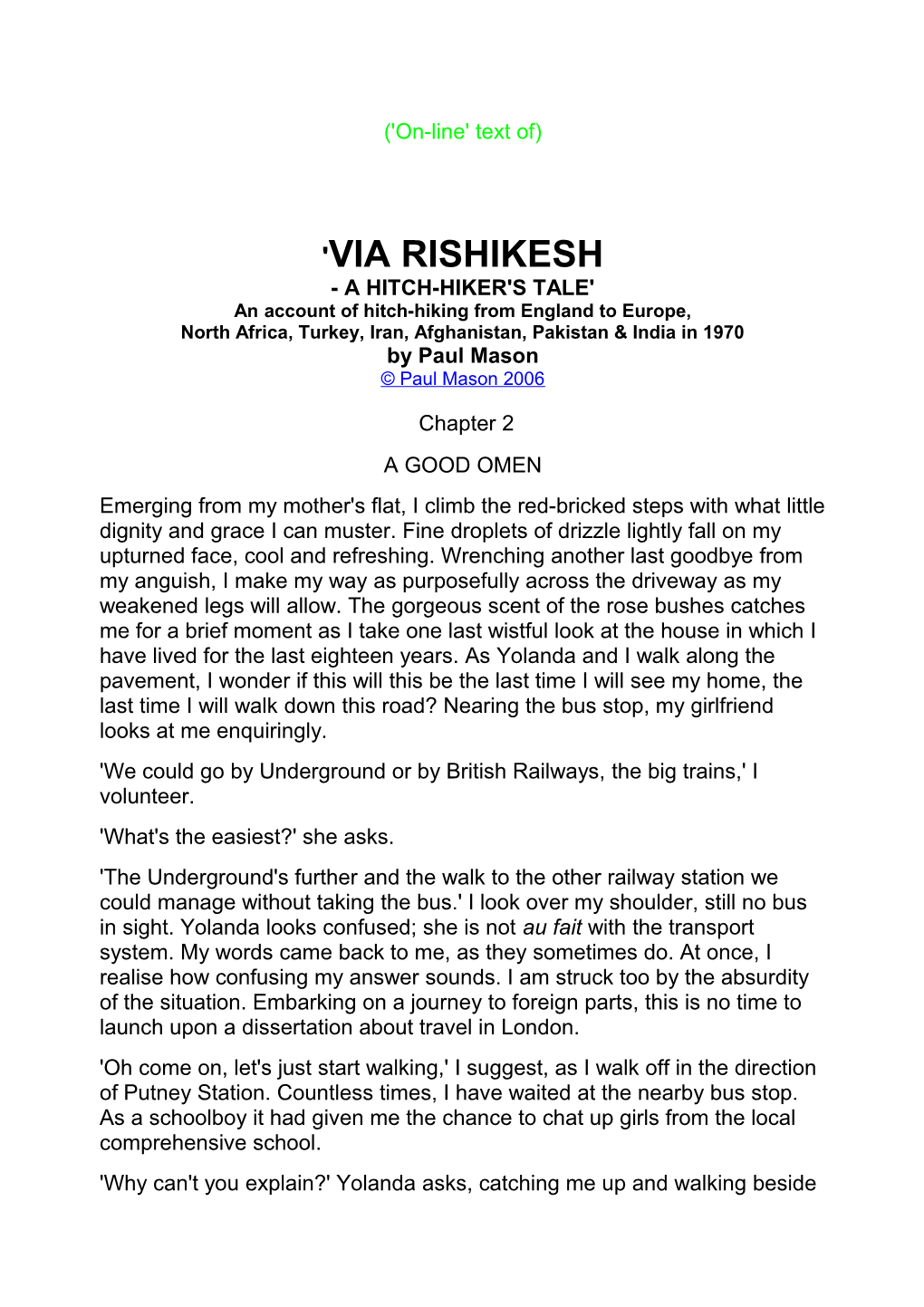 'Via Rishikesh' - Chapter 2