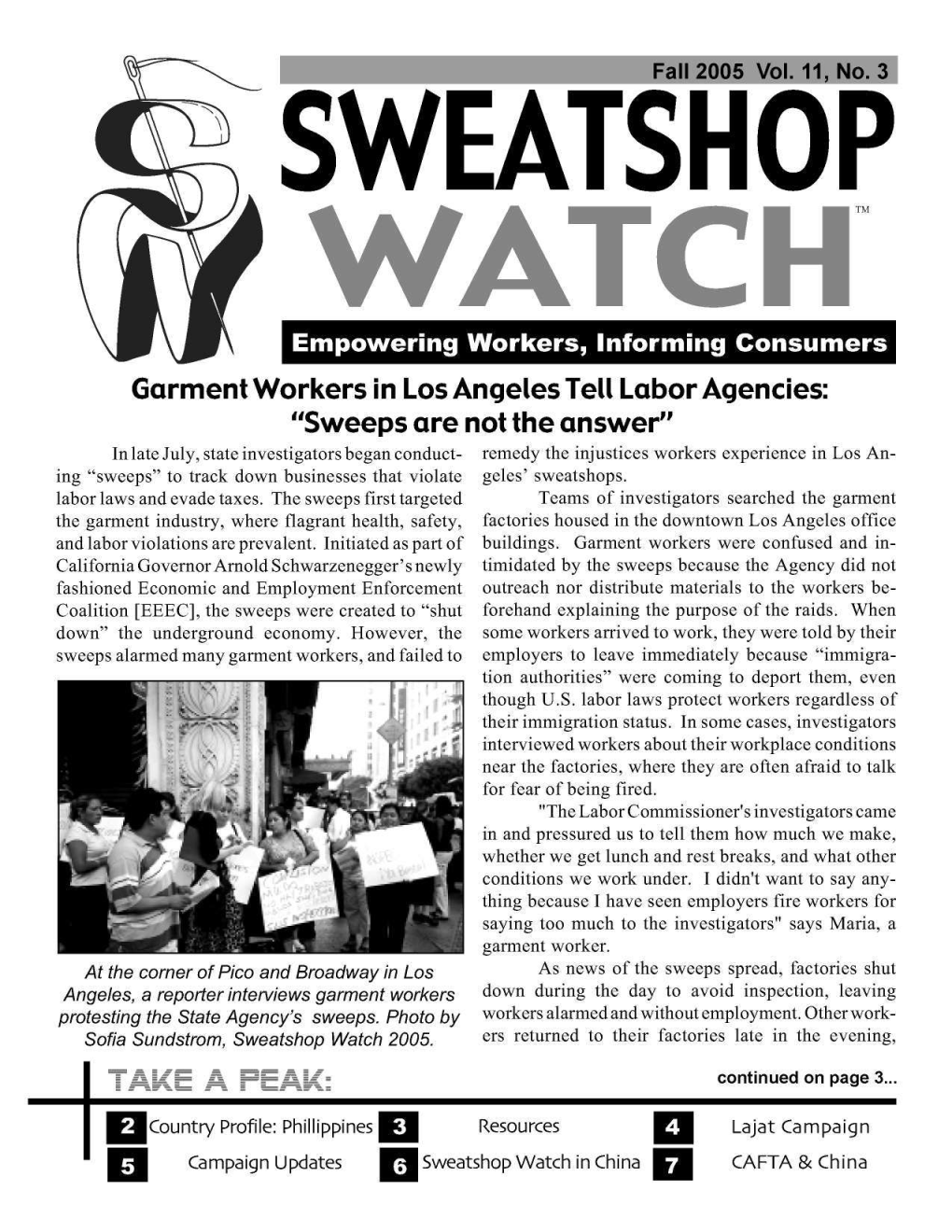 Sweatshop Watch Newsletter