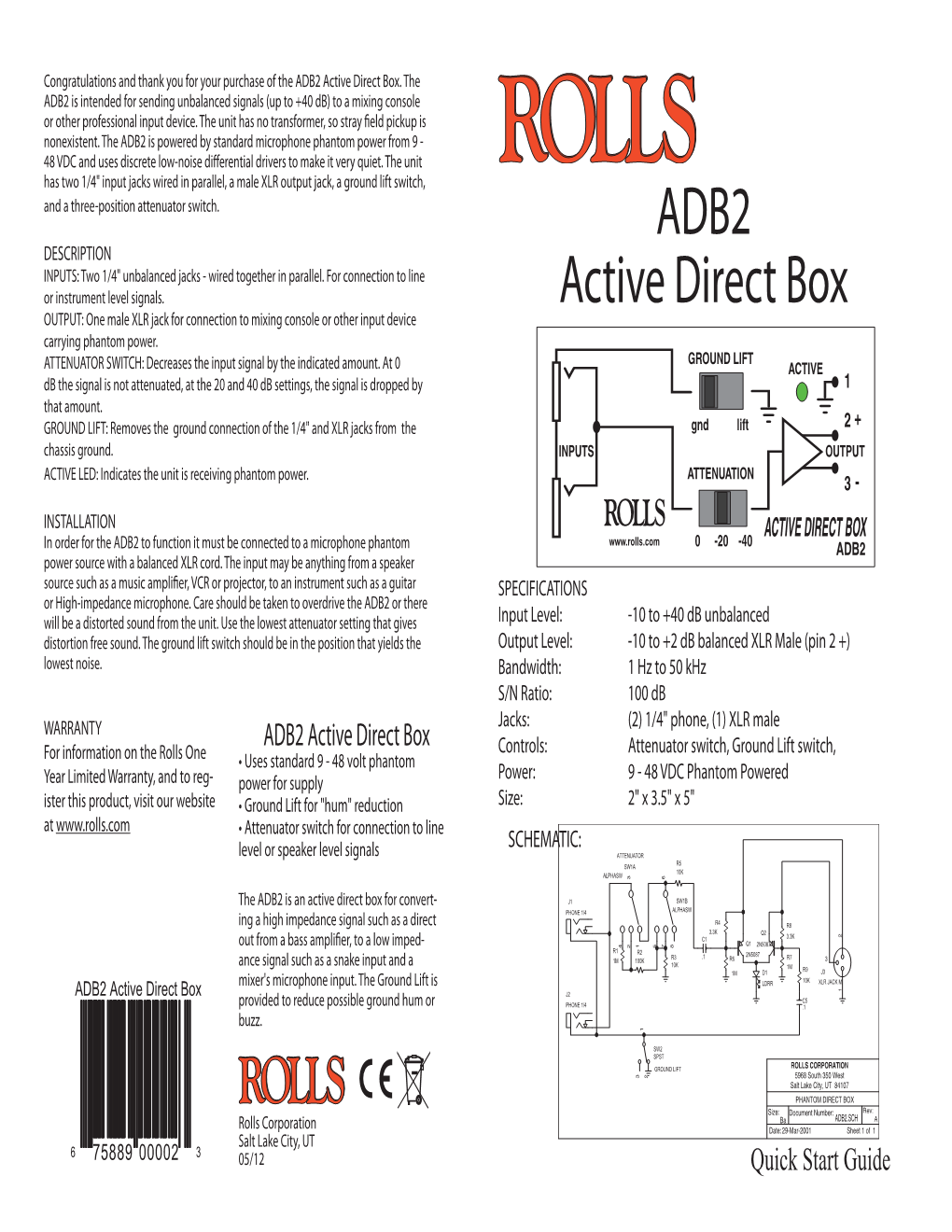 ADB2 Active Direct Box