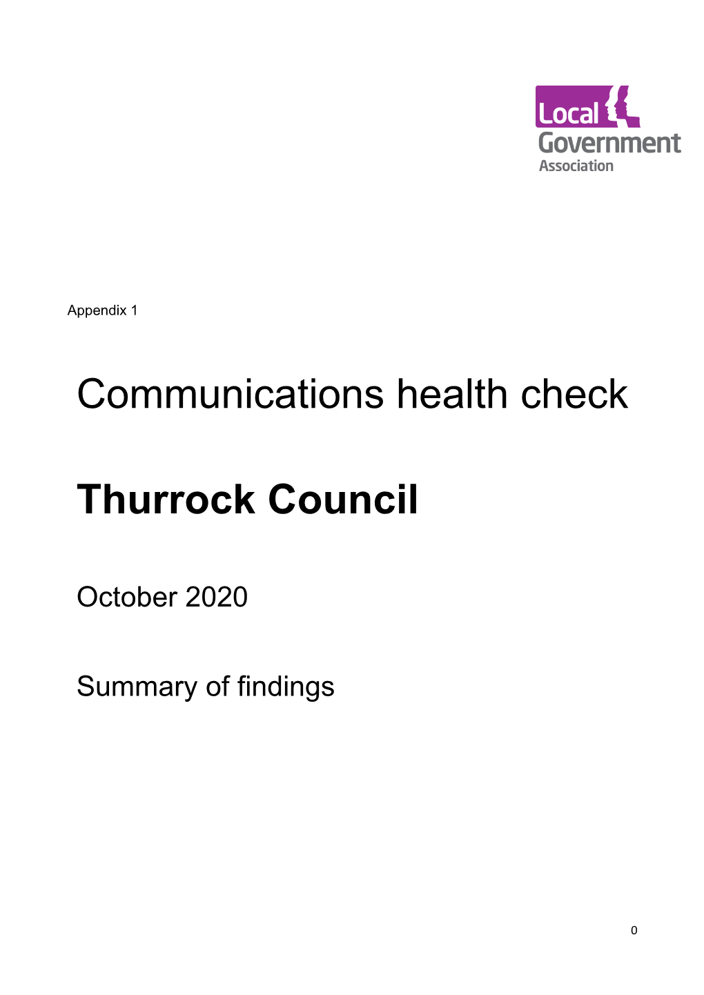 Communications Health Check Thurrock Council
