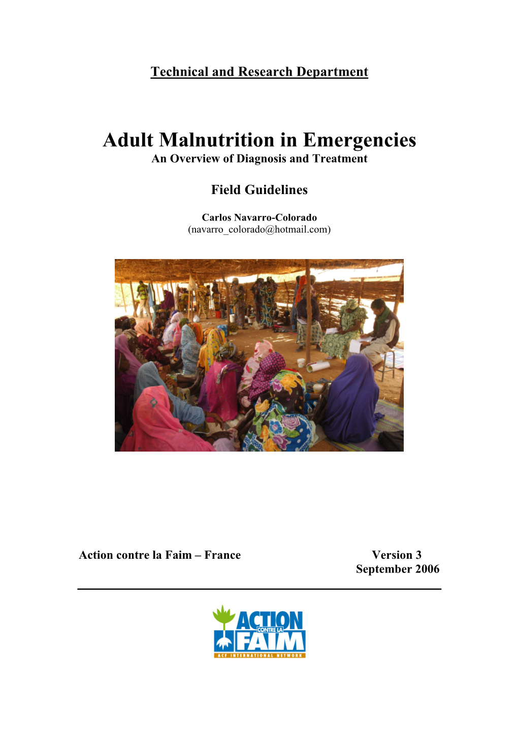 Adult Malnutrition Guidelines GB0108