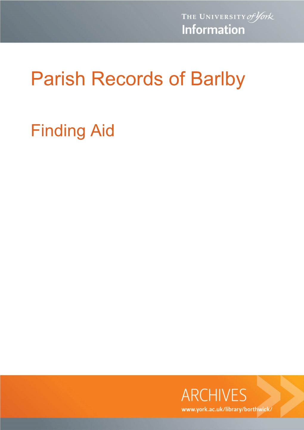 Parish Records of Barlby
