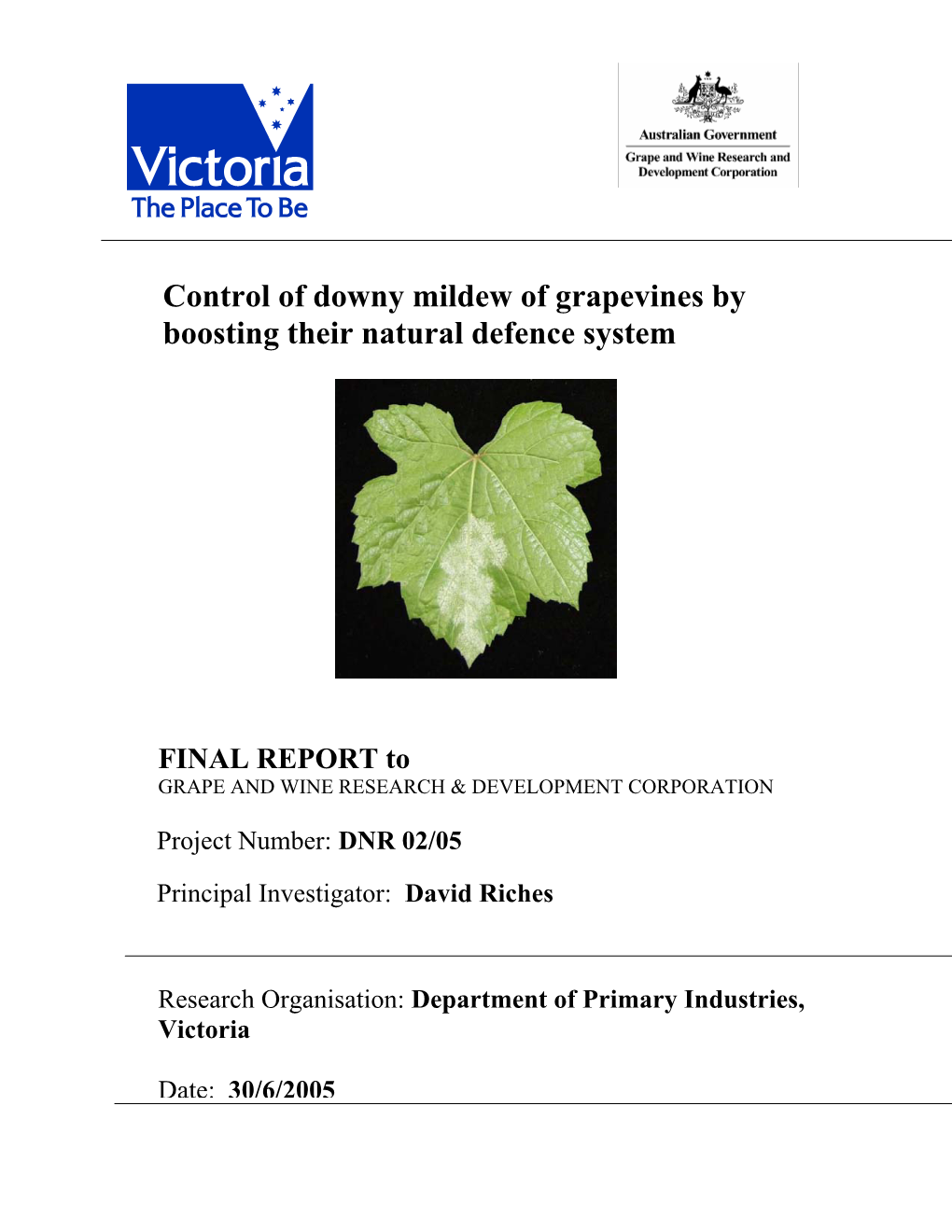 Control of Downy Mildew of Grapevines by Boosting Their Natural Defence System