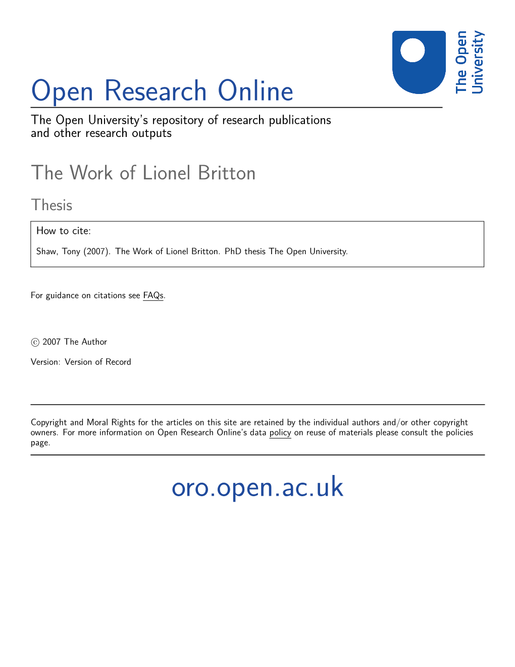 Open Research Online Oro.Open.Ac.Uk