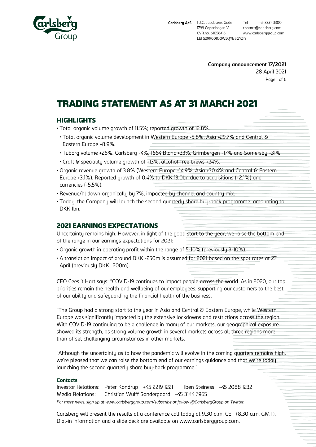 Q1 2021 Trading Statement