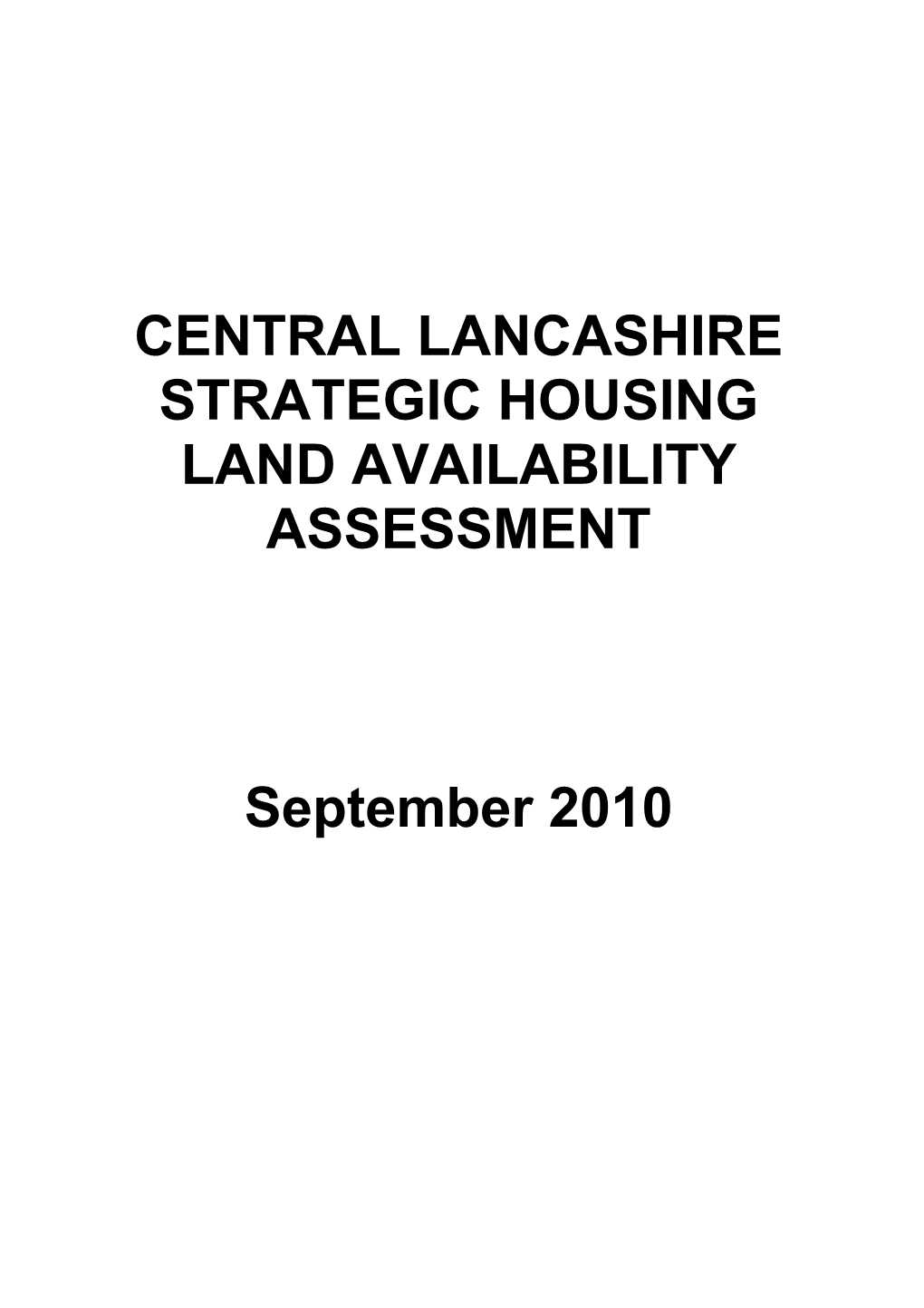 Central Lancashire Strategic Housing Land Availability Assessment Report