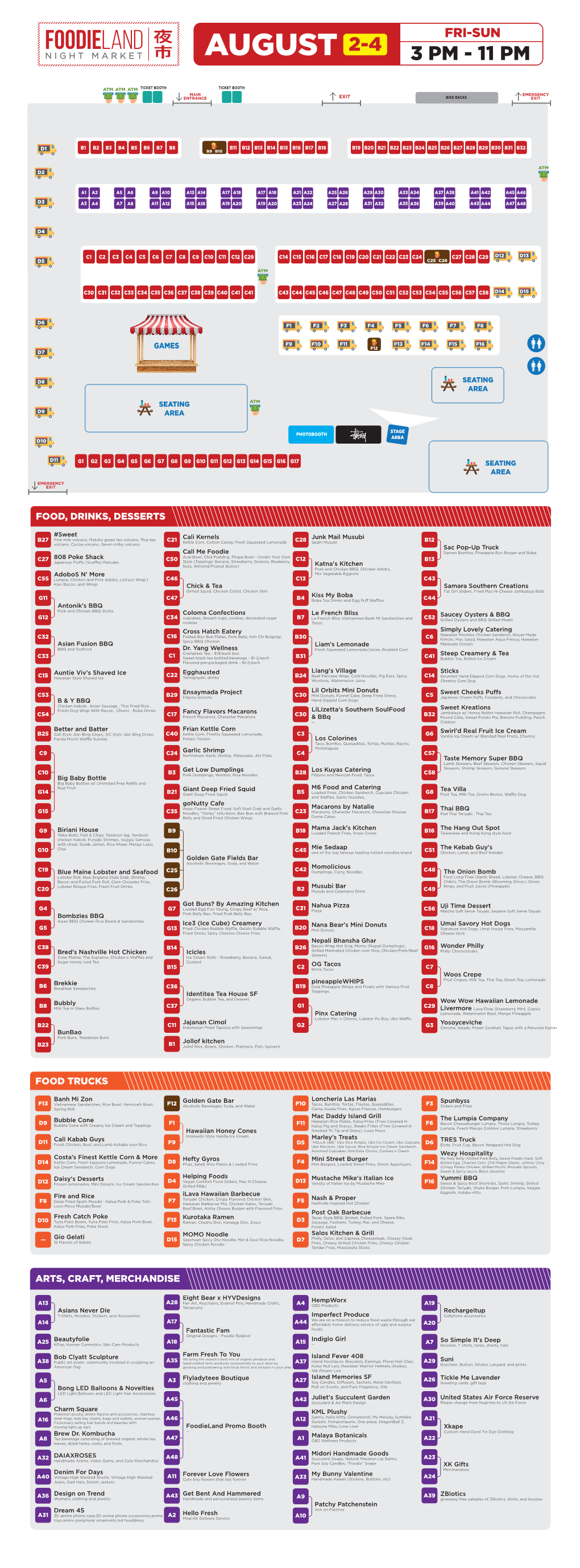 Foodieland August 2019 Map Menu4