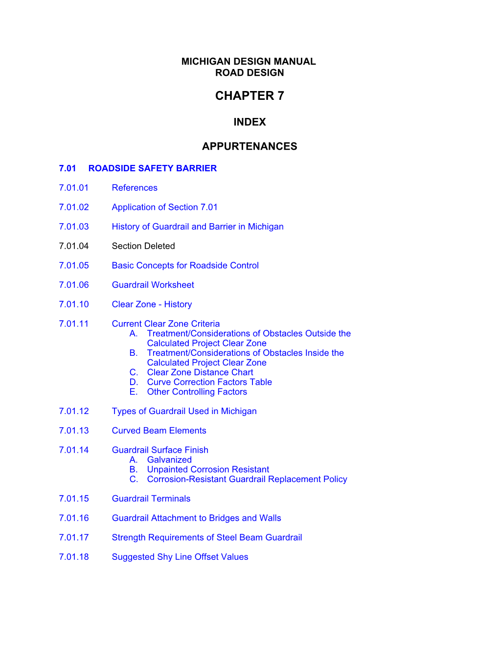 Road Design Manual Chapter 7