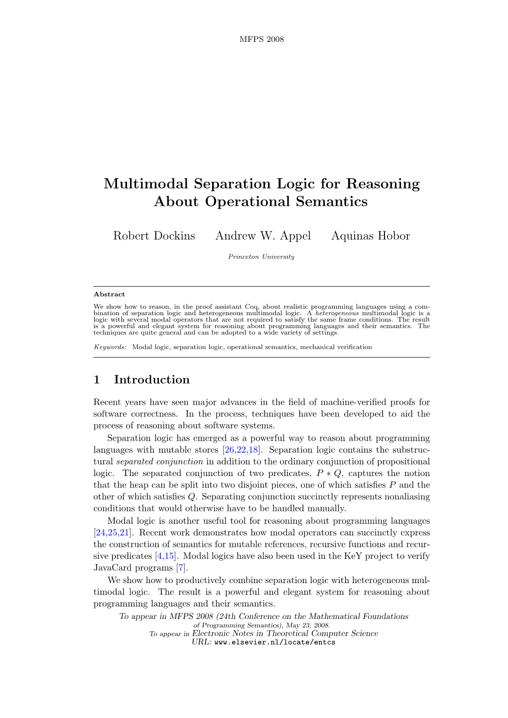 Multimodal Separation Logic for Reasoning About Operational Semantics