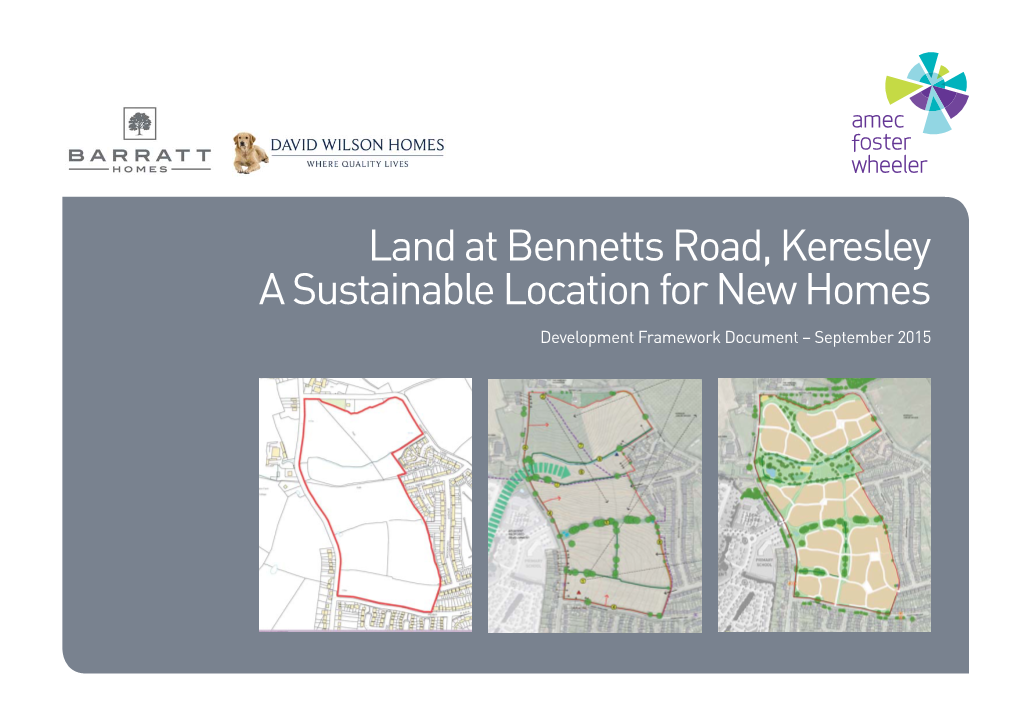 Land at Bennetts Road, Keresley a Sustainable Location for New Homes