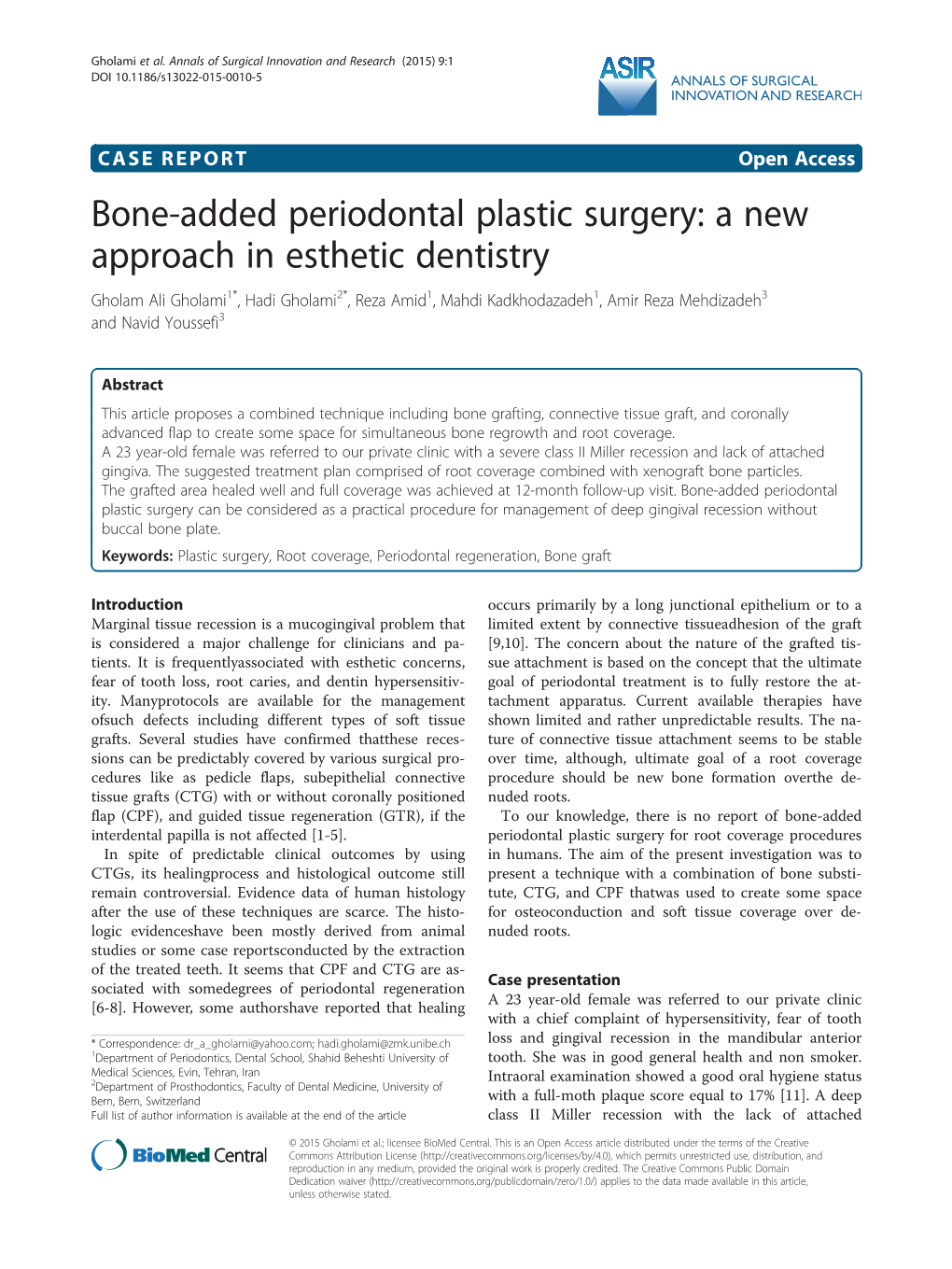 Bone-Added Periodontal Plastic Surgery: a New Approach in Esthetic