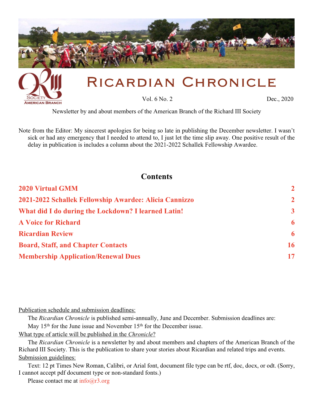 Ricardian Chronicle Vol