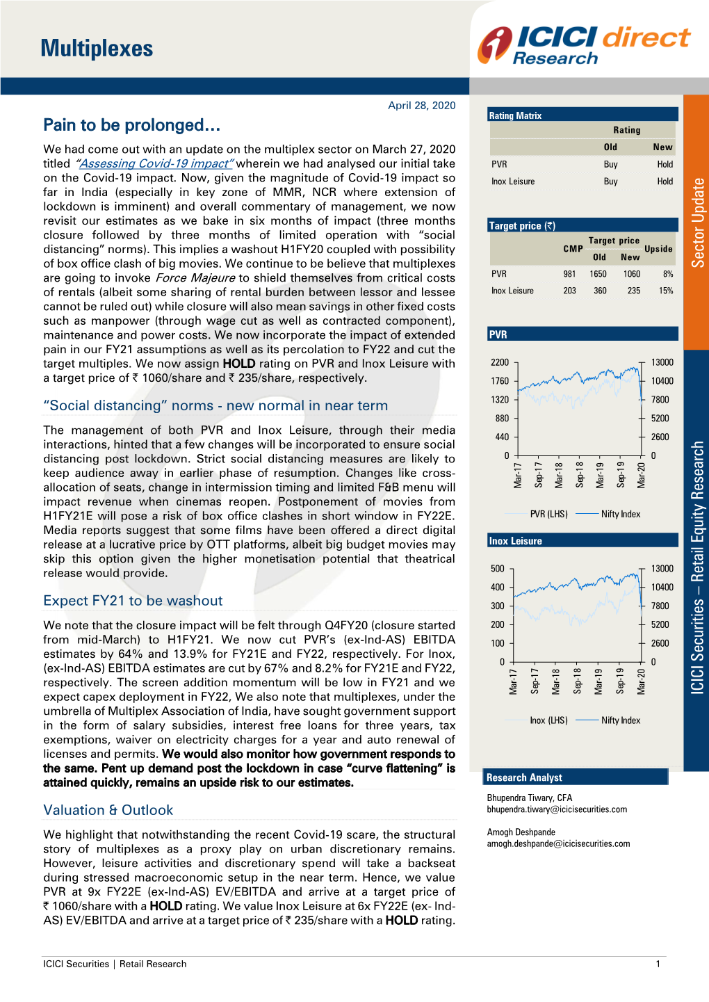 Sector Update | Multiplexes ICICI Direct Research