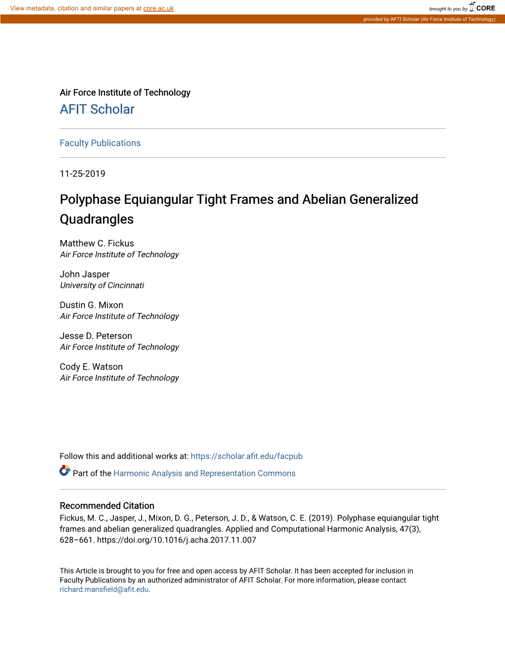 Polyphase Equiangular Tight Frames and Abelian Generalized Quadrangles