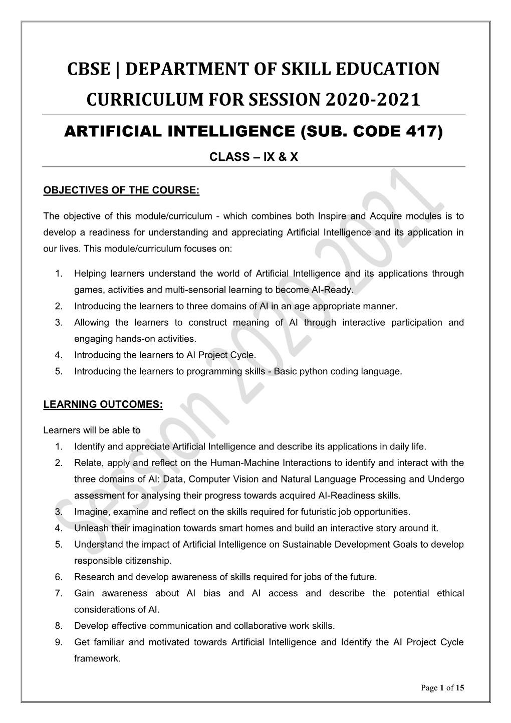 Artificial Intelligence (Sub
