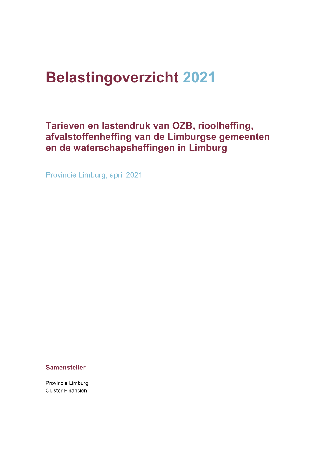 Belastingoverzicht 2021