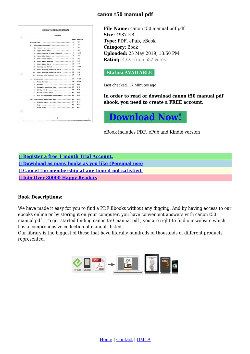 Canon T50 Manual Pdf