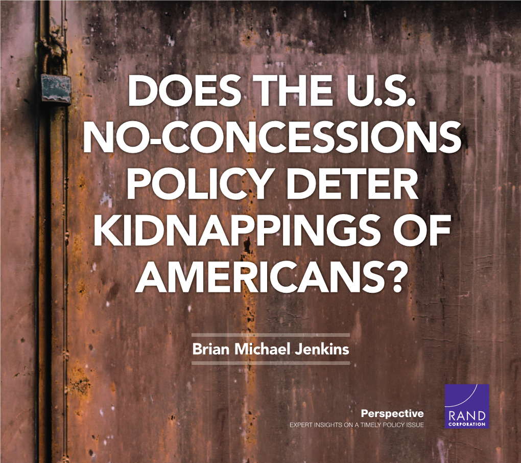 Does the U.S. No-Concessions Policy Deter Kidnappings of Americans?