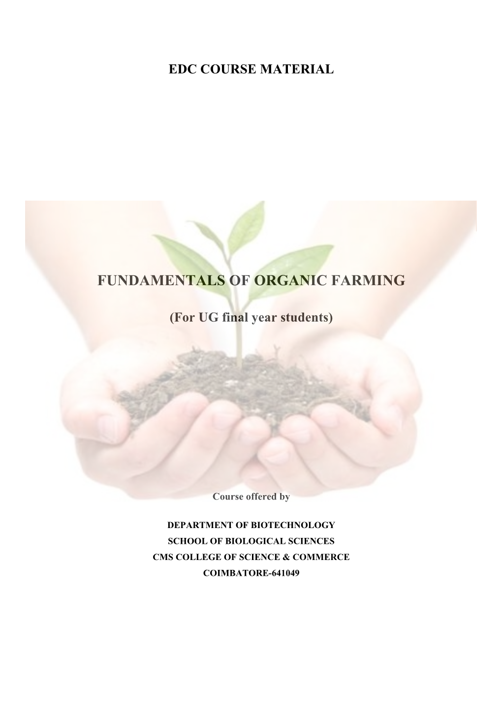 Fundamentals of Organic Farming