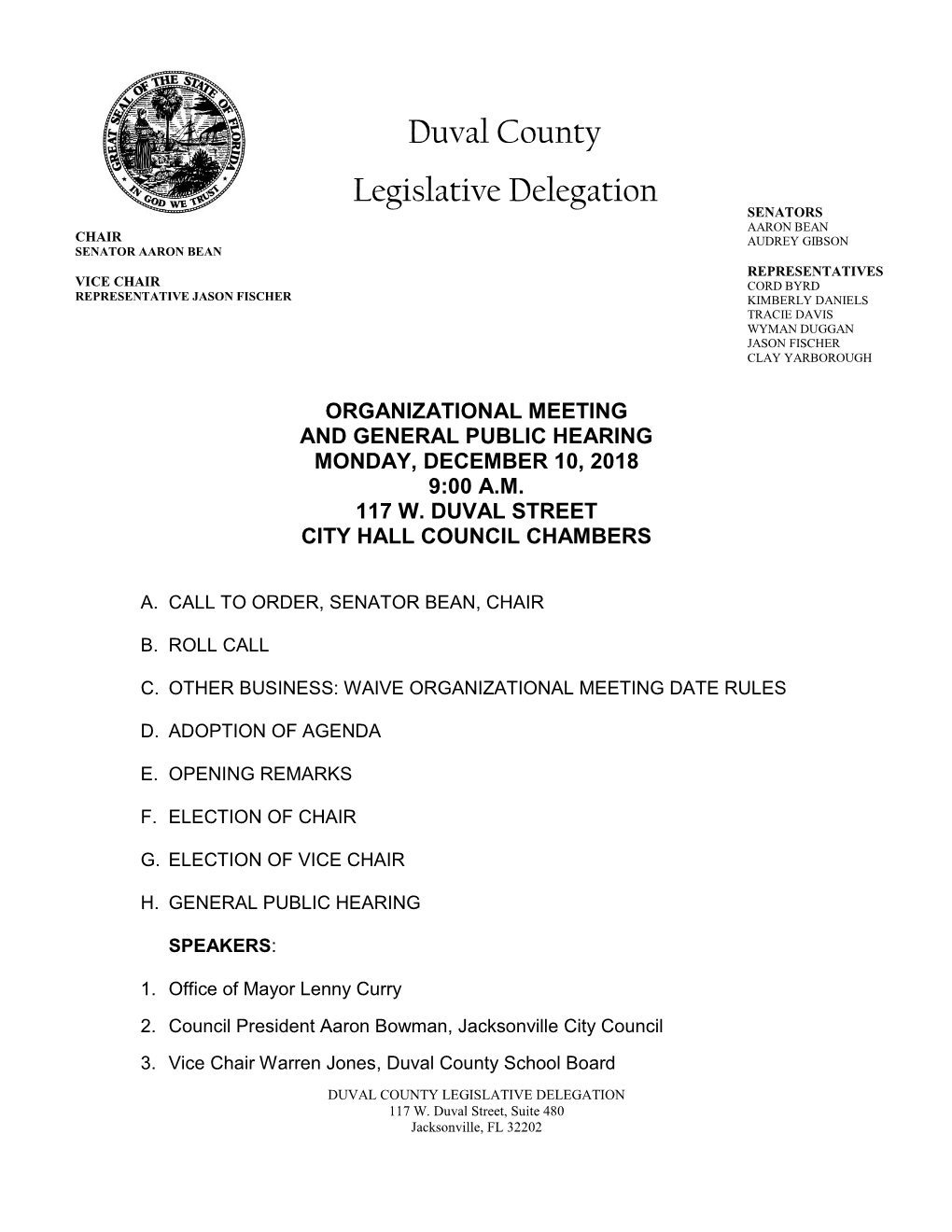 Duval County Legislative Delegation