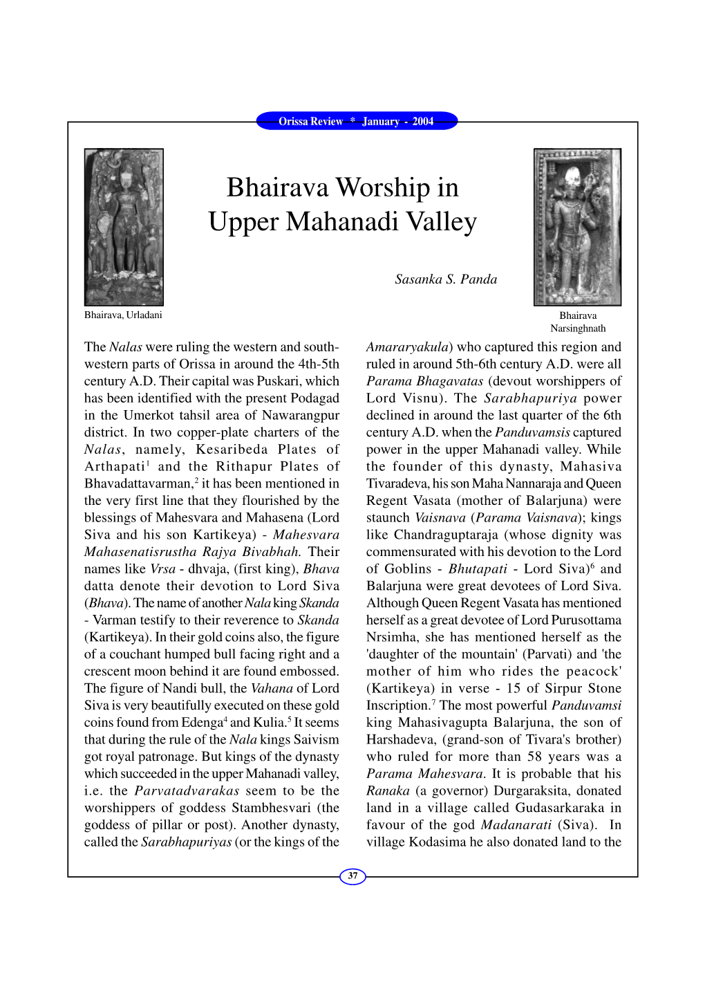 Bhairava Worship in Upper Mahanadi Valley