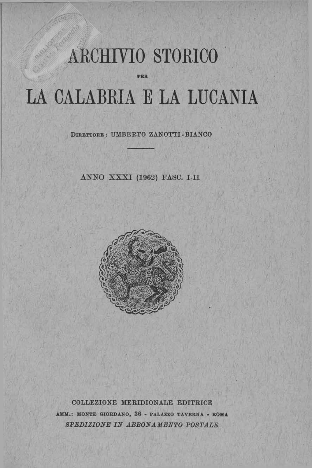 Archivio Storico La Calabria E La Lucania