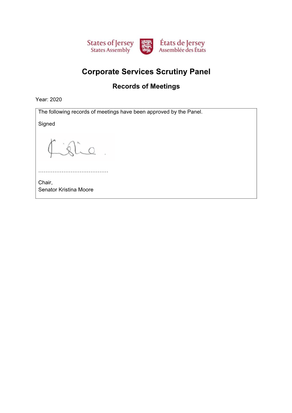 Corporate Services Scrutiny Panel