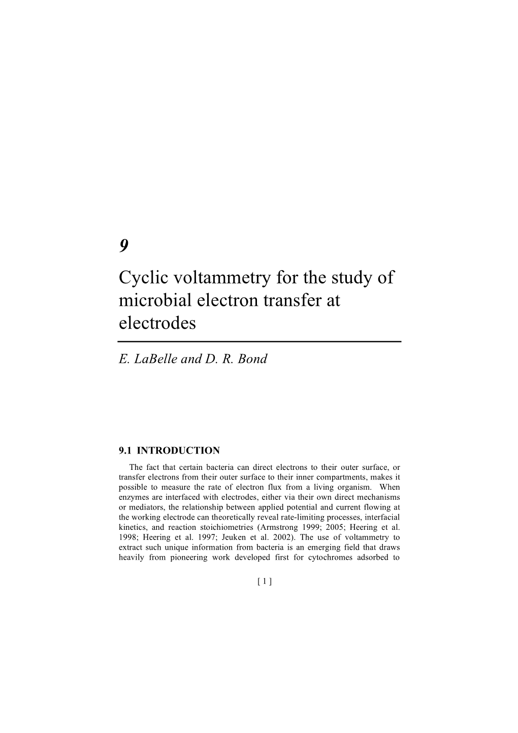 9 Cyclic Voltammetry for the Study of Microbial Electron Transfer at Electrodes