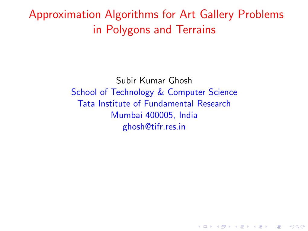 Approximation Algorithms for Art Gallery Problems in Polygons and Terrains