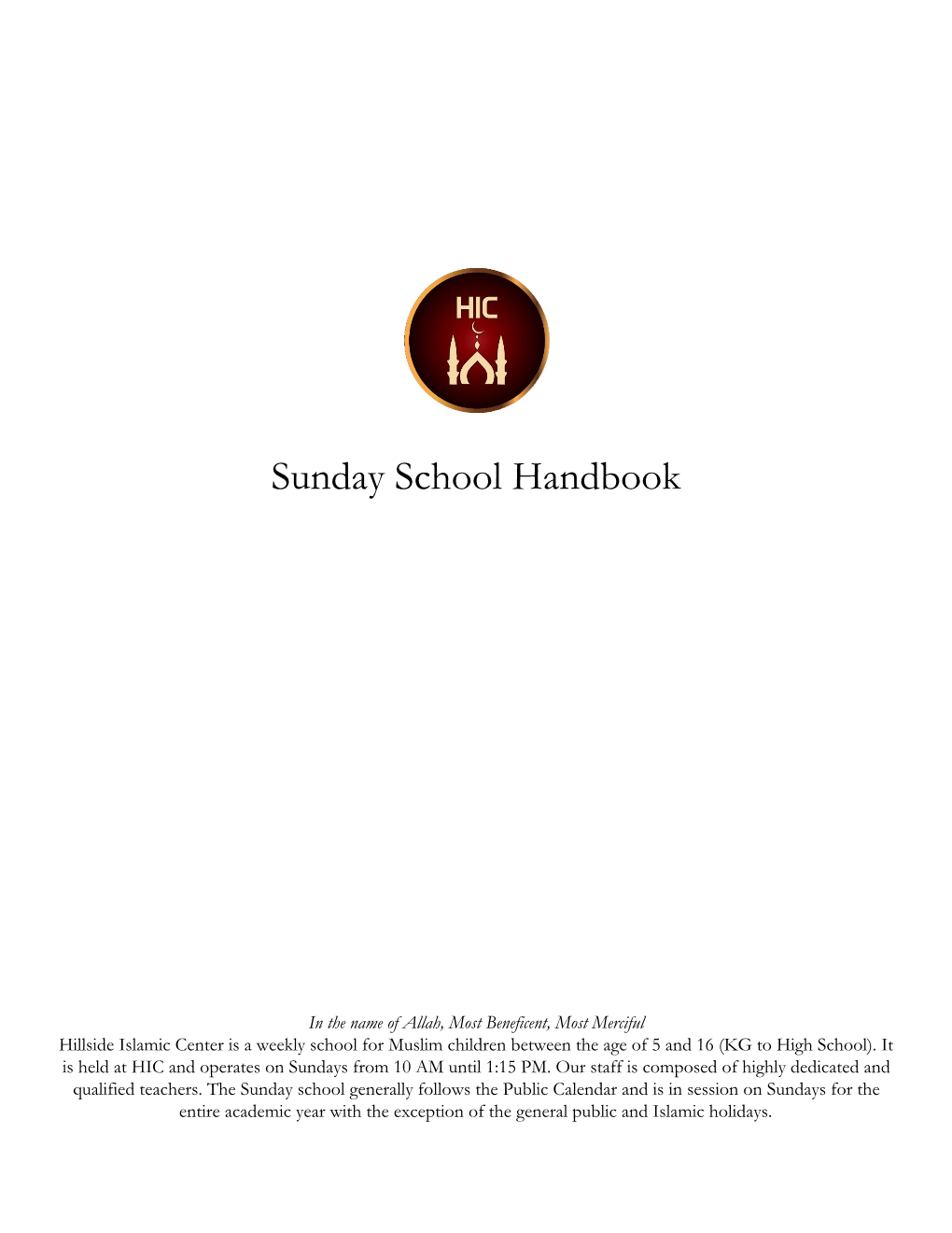 Sunday School Handbook