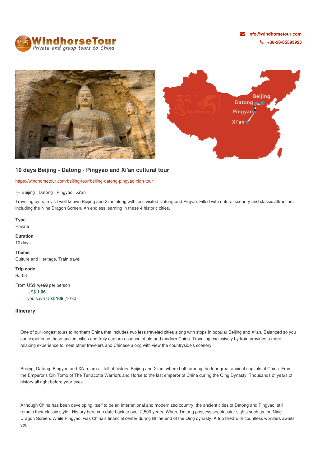 Datong - Pingyao and Xi'an Cultural Tour