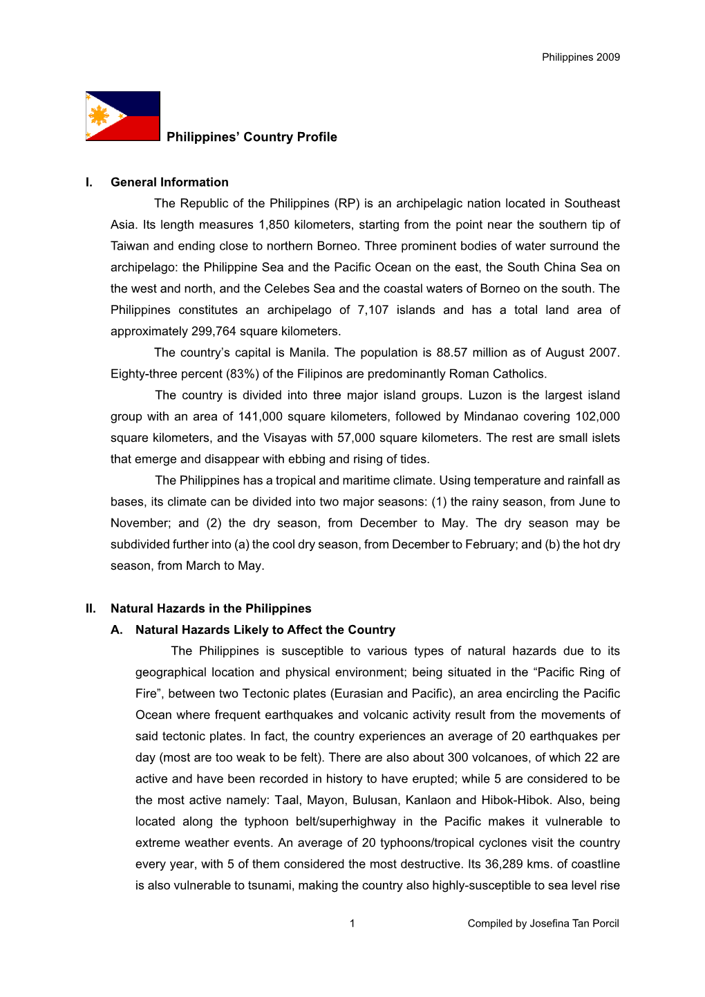 Philippines' Country Profile