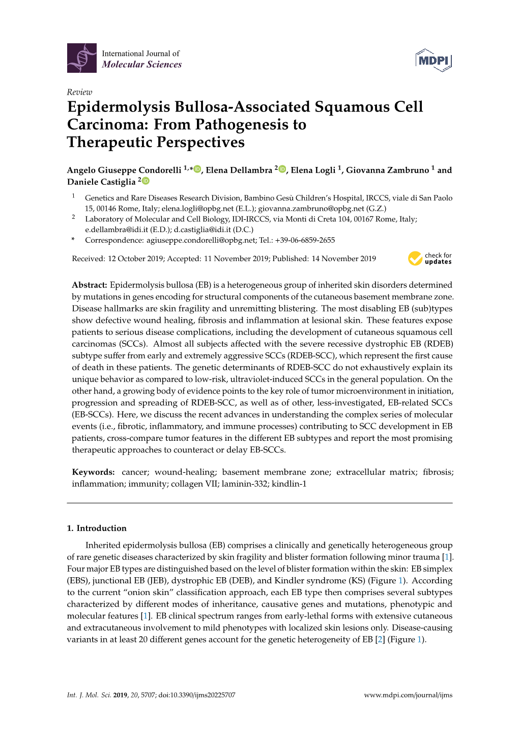 Epidermolysis Bullosa-Associated Squamous Cell Carcinoma: from Pathogenesis to Therapeutic Perspectives