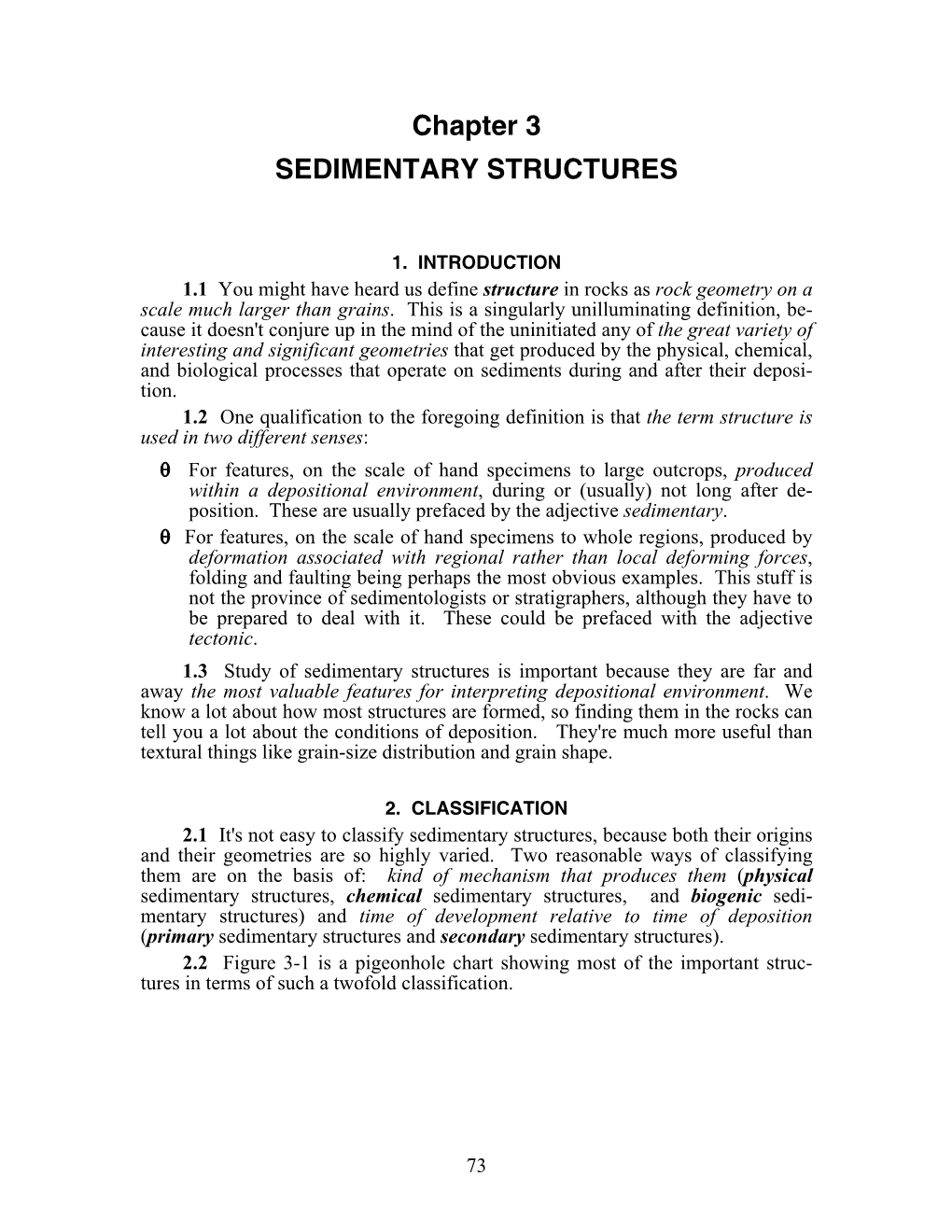 Chapter 3 SEDIMENTARY STRUCTURES