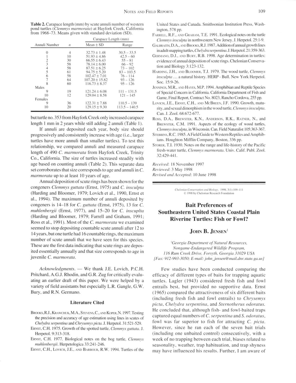 Riverine Turtles: Fish Or Fowl? Ross Et Al., L99l)