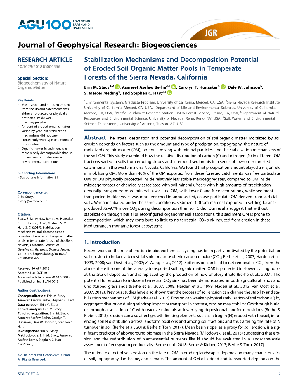 Stabilization Mechanisms and Decomposition Potential of Eroded