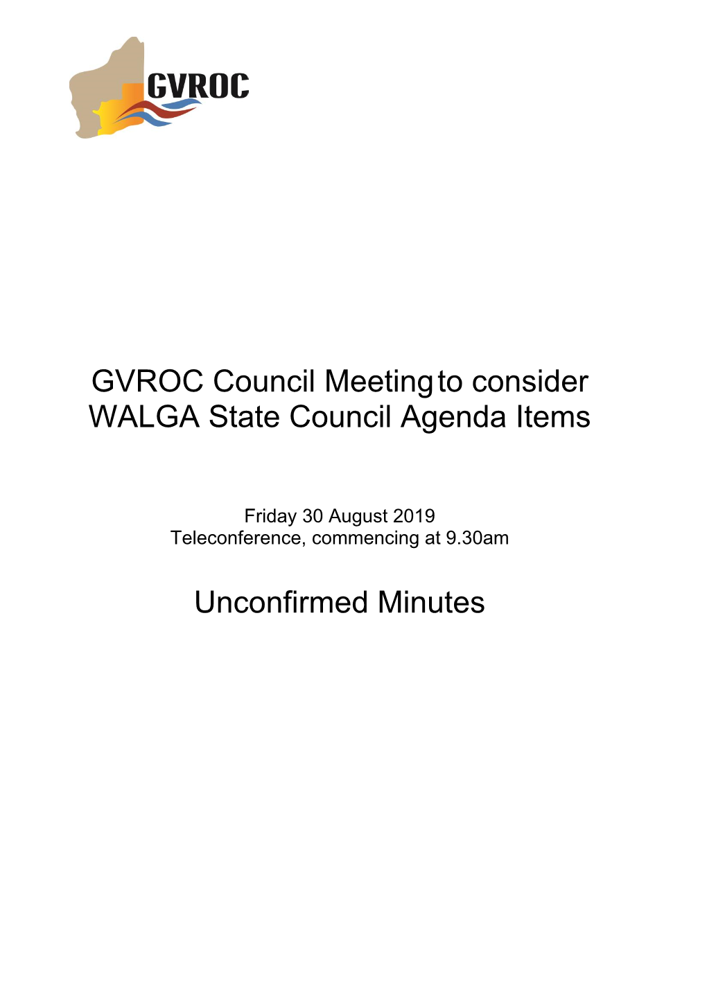 Council Meeting to Consider WALGA State Council Agenda Items