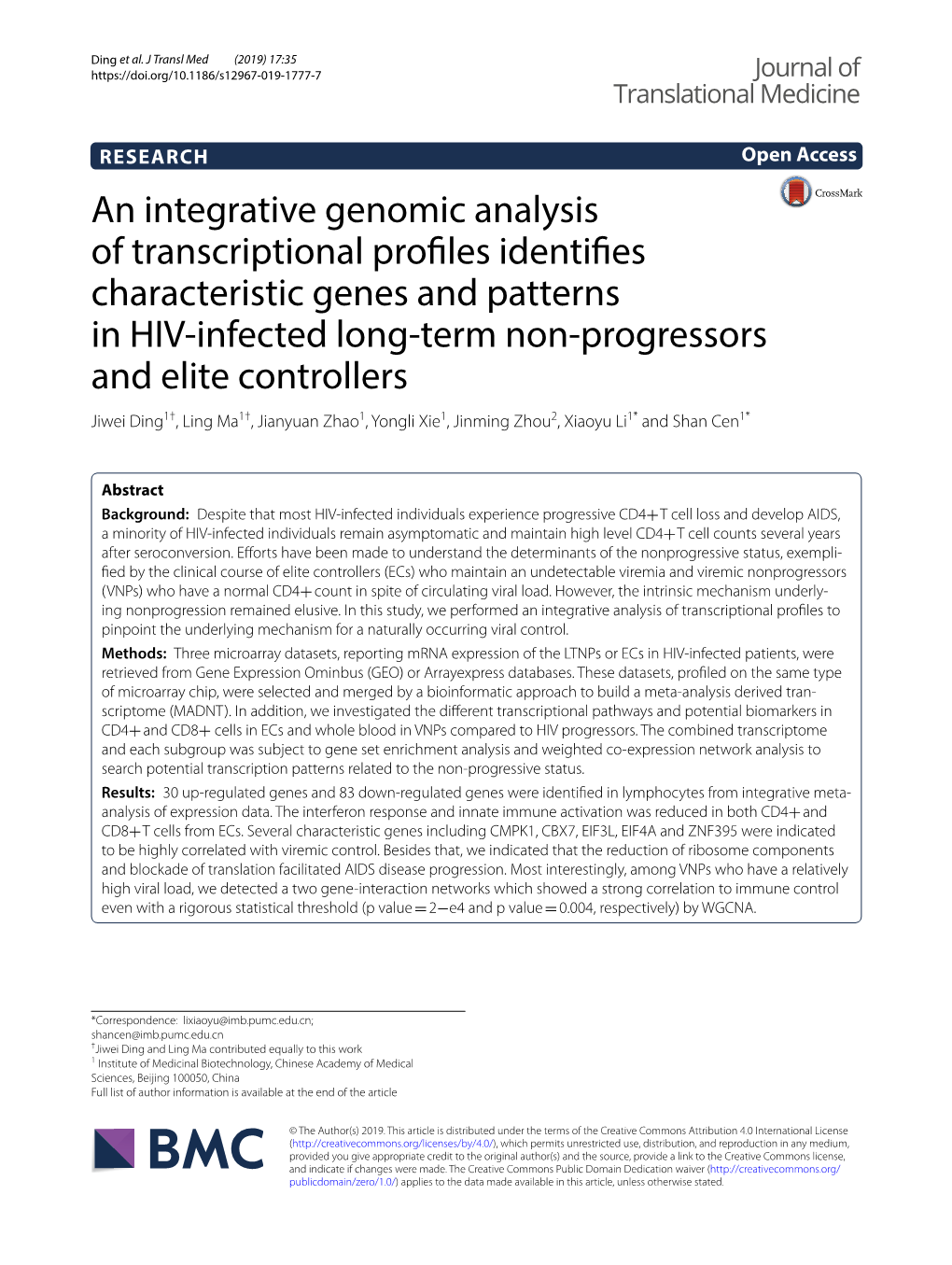 An Integrative Genomic Analysis of Transcriptional Profiles Identifies