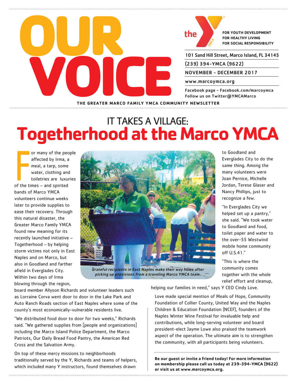 Togetherhood at the Marco YMCA