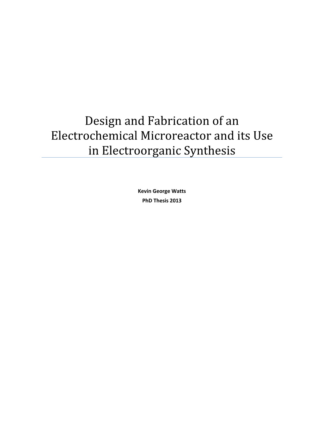Design and Fabrication of an Electrochemical Microreactor and Its Use in Electroorganic Synthesis