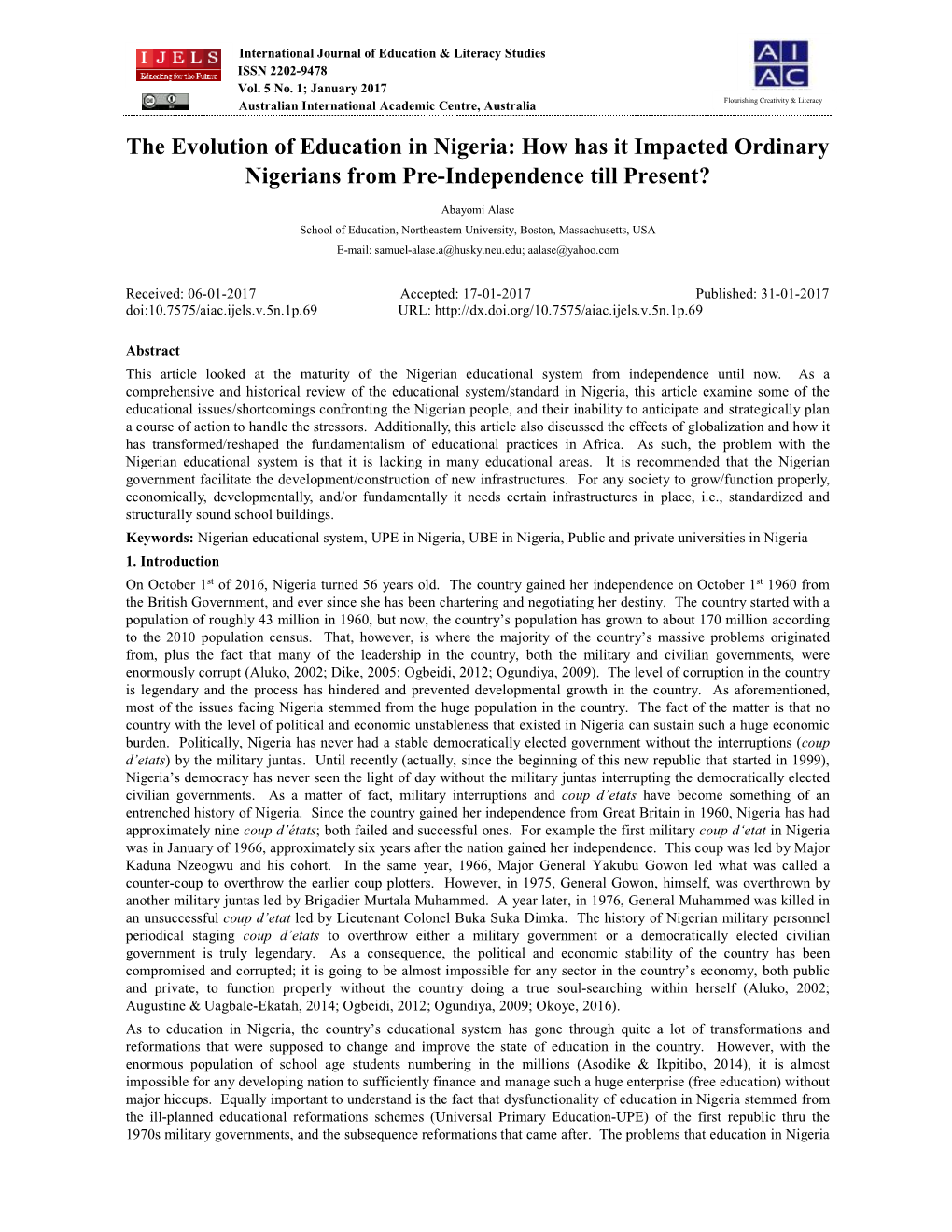 The Evolution of Education in Nigeria: How Has It Impacted Ordinary Nigerians from Pre-Independence Till Present?