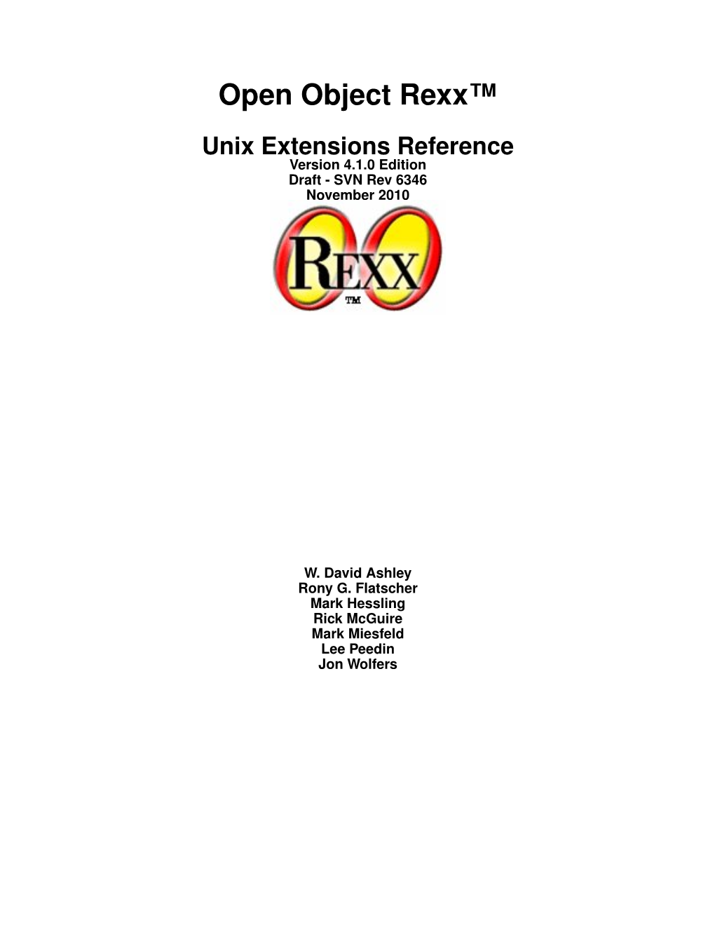 Open Object Rexx: Unix Extensions