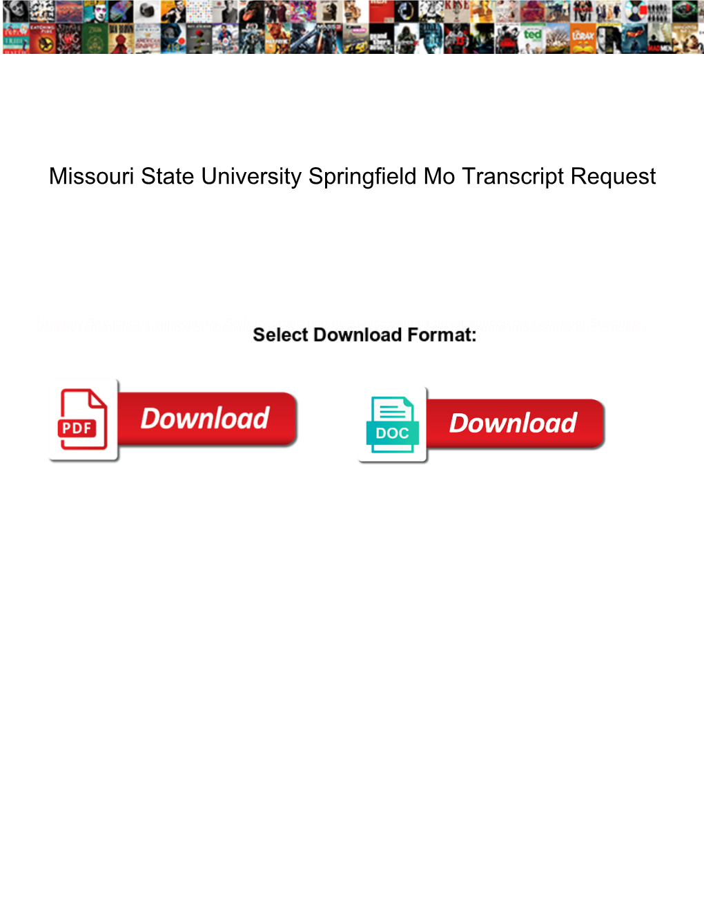 Missouri State University Springfield Mo Transcript Request