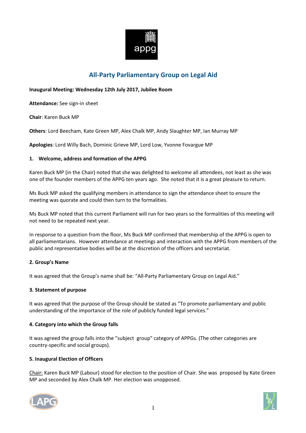 All-Party Parliamentary Group on Legal Aid