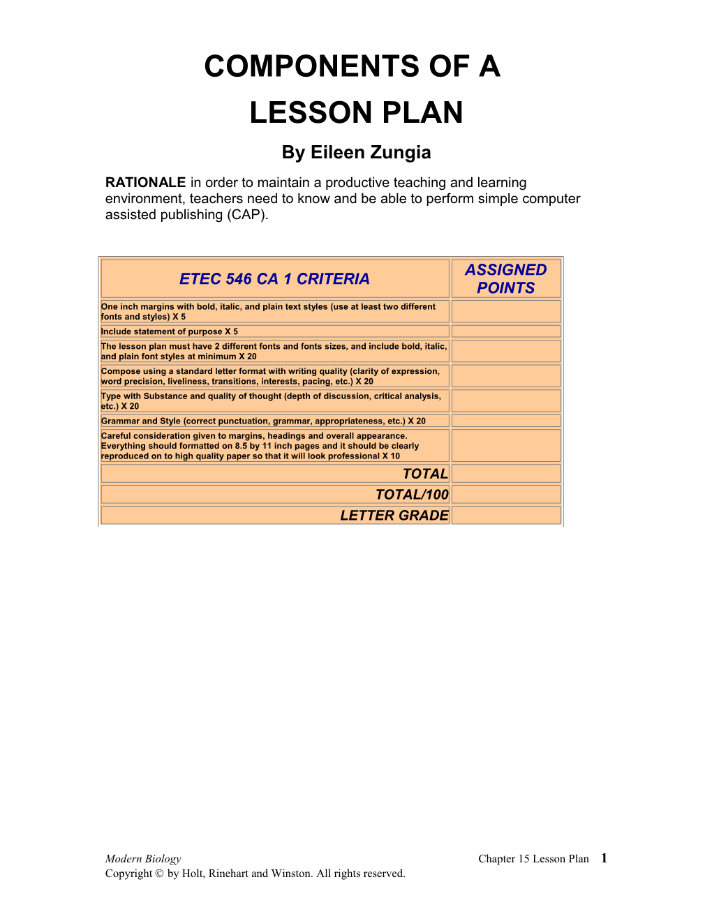 Modern Biology One Stop Planner