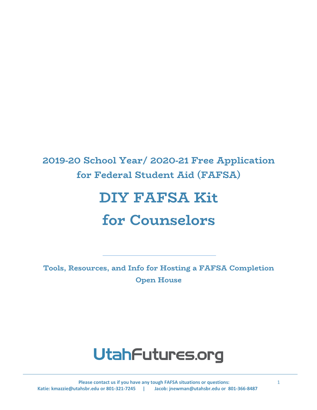 DIY FAFSA Kit for Counselors