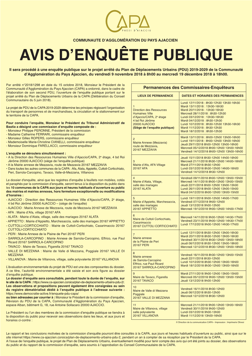 Avis D'ouverture De L'enquête Publique