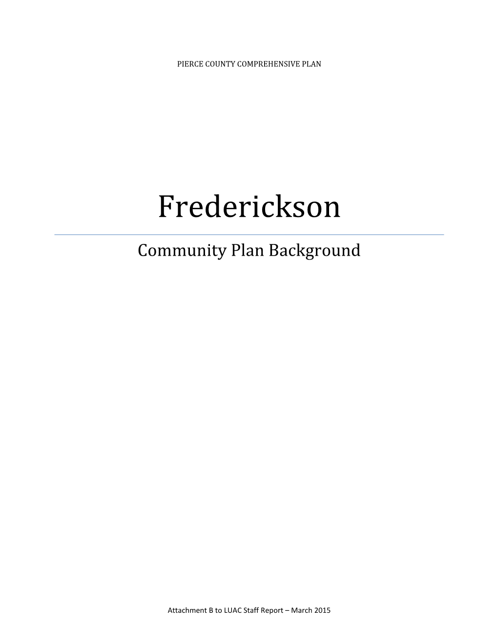 Frederickson Community Plan Background