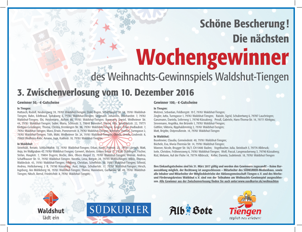 Des Weihnachts-Gewinnspiels Waldshut-Tiengen 3